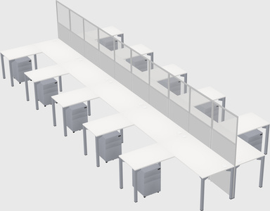 Shared l-shape cubicle