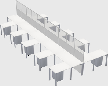 Shared l-shape cubicle