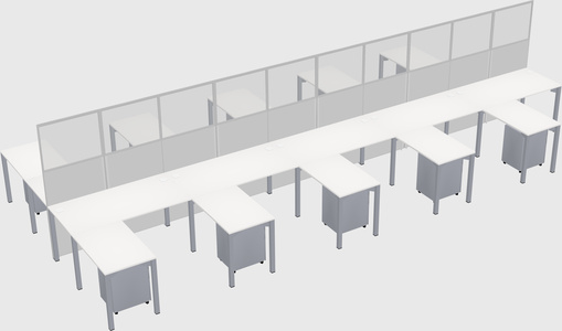 Shared l-shape cubicle