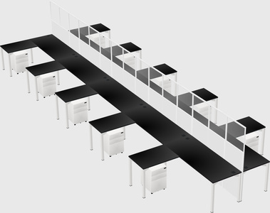 Shared l-shape cubicle