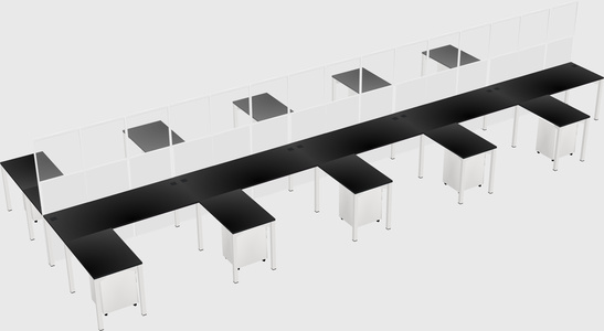 Shared l-shape cubicle