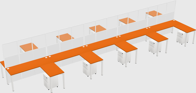 Shared L-shape Cubicle
