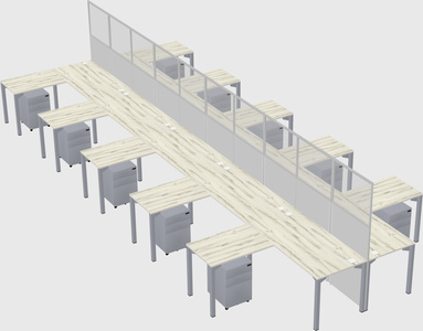 Shared l-shape cubicle