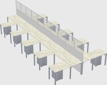 Shared l-shape cubicle