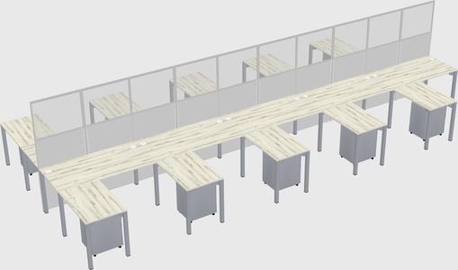 Shared l-shape cubicle