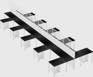 Shared l-shape cubicle