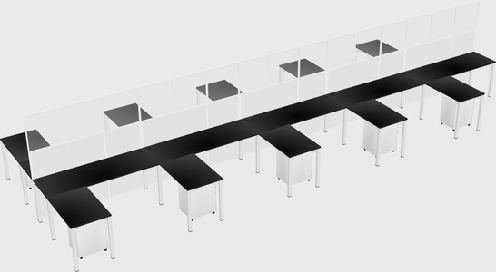 Shared l-shape cubicle