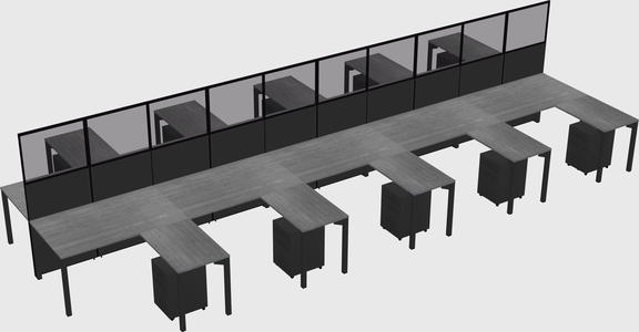 Shared l-shape cubicle
