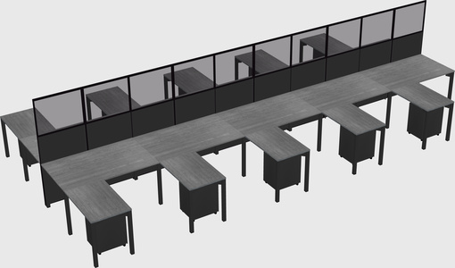 Shared l-shape cubicle