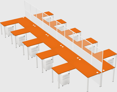 Shared l-shape cubicle