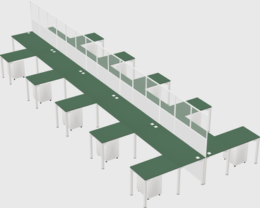 Shared l-shape cubicle