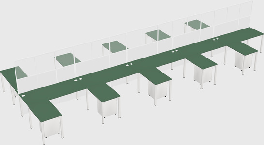 Shared l-shape cubicle