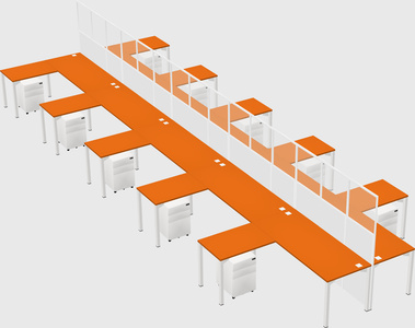 Shared l-shape cubicle