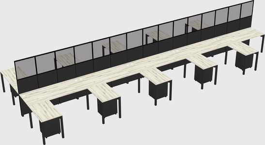 Shared l-shape cubicle