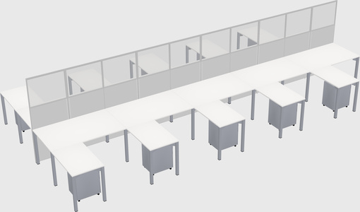 Shared l-shape cubicle