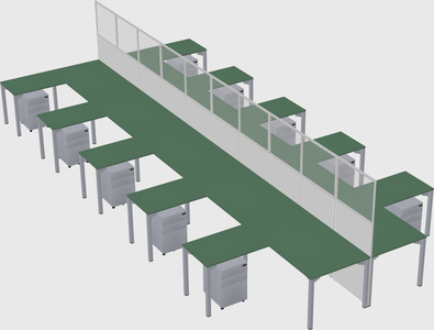 Shared l-shape cubicle