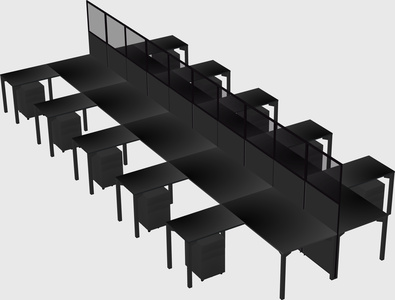 Shared l-shape cubicle