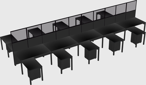 Shared l-shape cubicle