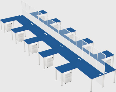 Shared l-shape cubicle