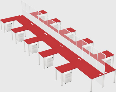Shared l-shape cubicle
