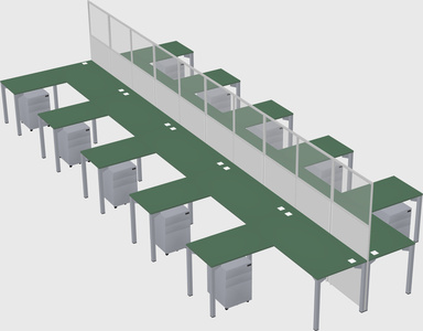 Shared l-shape cubicle
