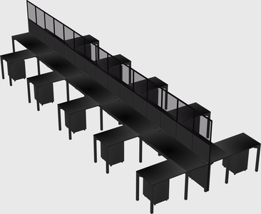 Shared l-shape cubicle