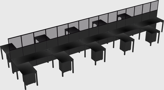 Shared l-shape cubicle