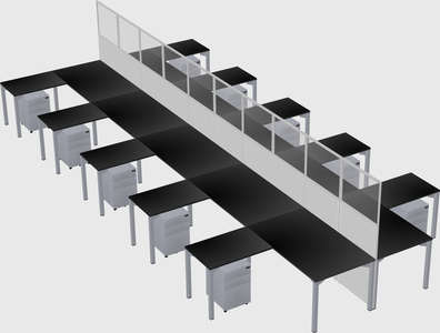 Shared l-shape cubicle