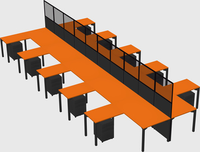 Shared l-shape cubicle