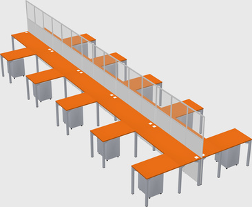 Shared l-shape cubicle