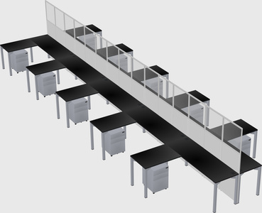 Shared l-shape cubicle