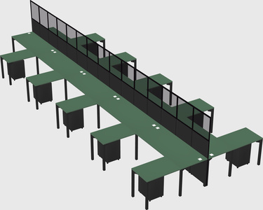 Shared l-shape cubicle