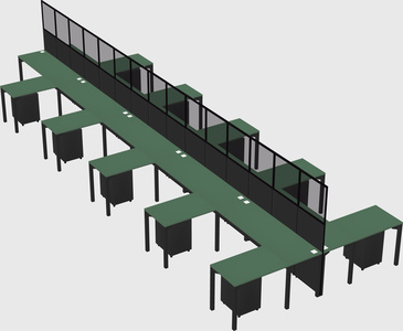 Shared l-shape cubicle