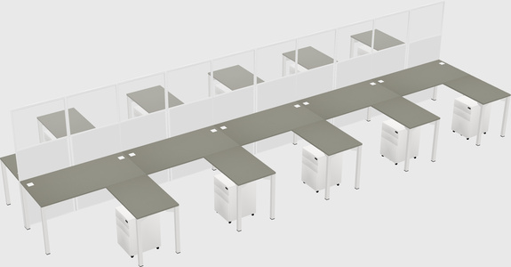 Shared l-shape cubicle