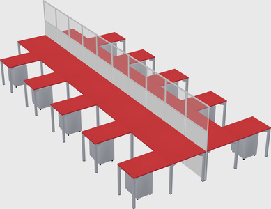 Shared l-shape cubicle