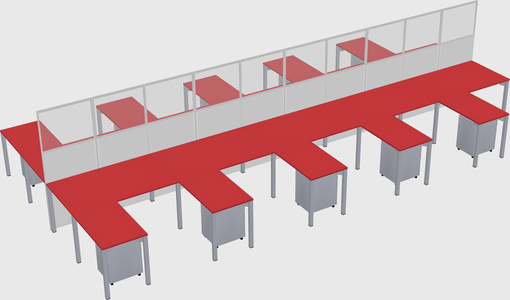 Shared l-shape cubicle