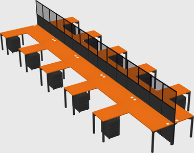 Shared l-shape cubicle