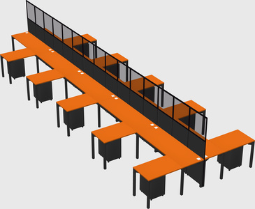 Shared l-shape cubicle