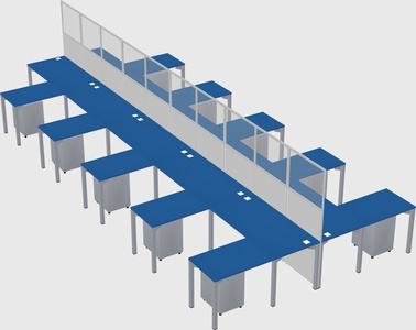 Shared l-shape cubicle