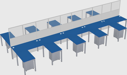 Shared l-shape cubicle