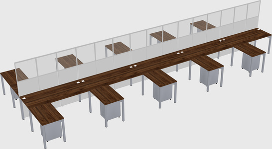 Shared l-shape cubicle