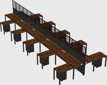 Shared l-shape cubicle