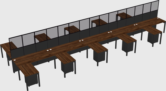 Shared l-shape cubicle