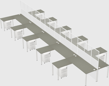Shared l-shape cubicle