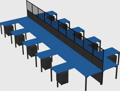 Shared l-shape cubicle