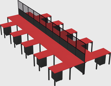 Shared l-shape cubicle