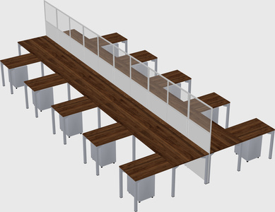 Shared l-shape cubicle