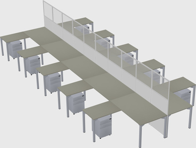 Shared l-shape cubicle