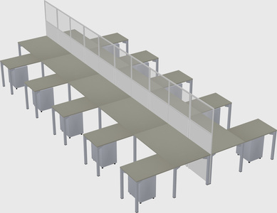 Shared l-shape cubicle