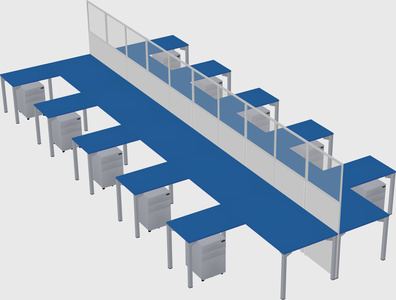 Shared l-shape cubicle